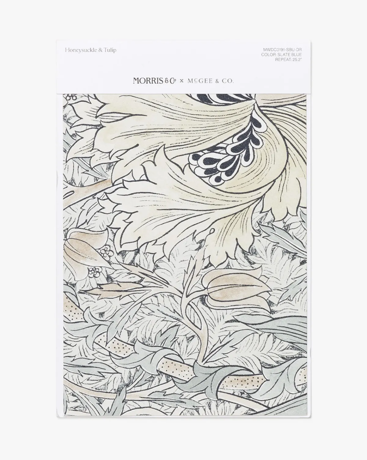 Morris & Co. x Honeysuckle & Tulip Slate Blue Wallpaper Swatch|McGee & Co. Hot