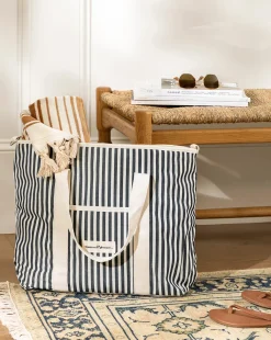 Navy Striped Cooler Bag|Business & Pleasure Co. Online