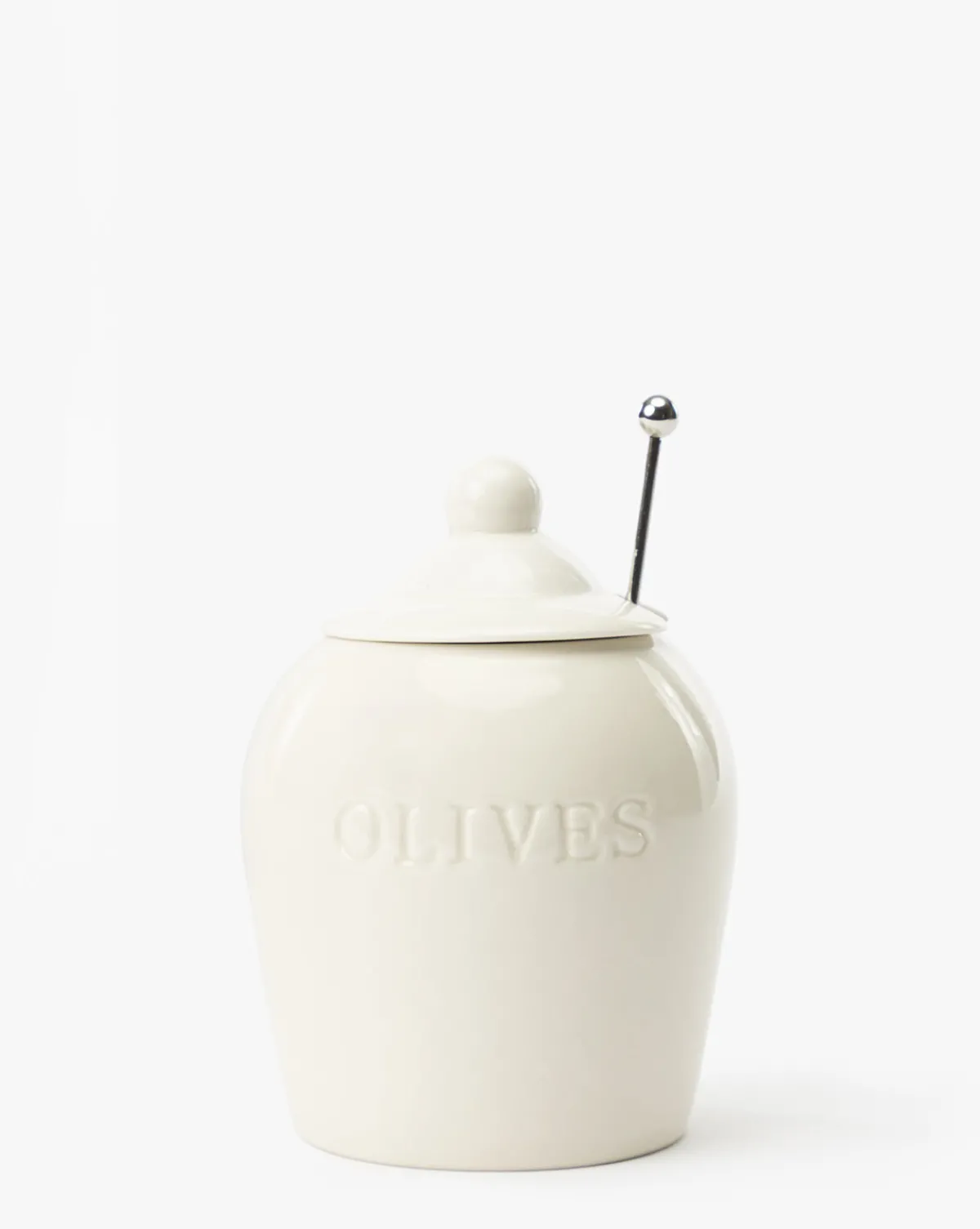 Olive Stoneware Jar|Creative Co-op Clearance
