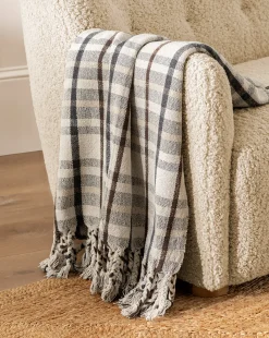 Plaid Tasseled Throw|Creative Co-op Clearance