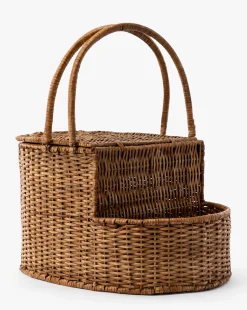 Rattan Wicker Picnic Basket|Creative Co-op Discount