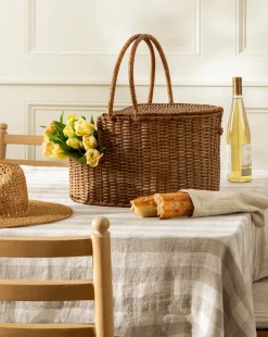 Rattan Wicker Picnic Basket|Creative Co-op Discount