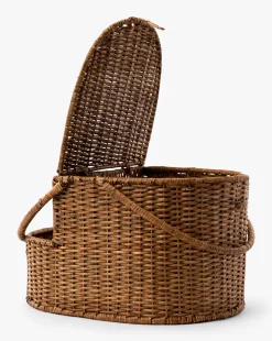 Rattan Wicker Picnic Basket|Creative Co-op Discount