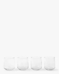 Ribbed Short Drinking Glasses (Set of 4)|Transparent Overseas Best