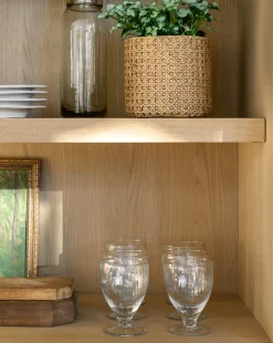 Ribbed Wine Glasses (Set of 4)|Transparent Overseas Sale