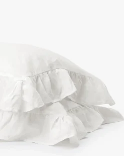 Ruffle White Linen Shams (Set of 2)|Makerspalm Best