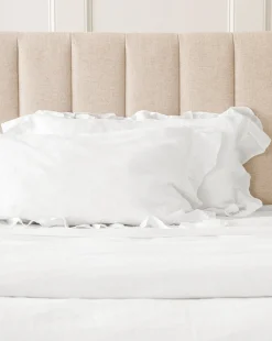 Ruffle White Linen Shams (Set of 2)|Makerspalm Best