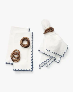Scallop Border Napkins (Set of 4)|Renuka Inc. Online