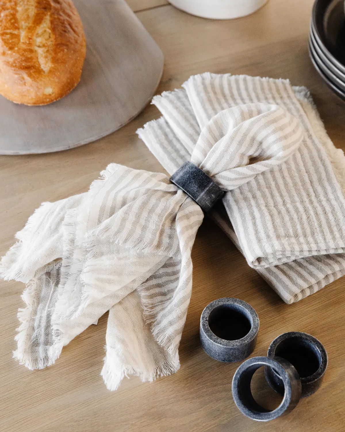 Striped Fringe Napkins|McGee & Co. Sale