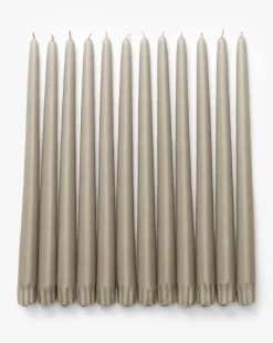 Taupe Taper Candles (Set of 12)|Yummi Candles Outlet