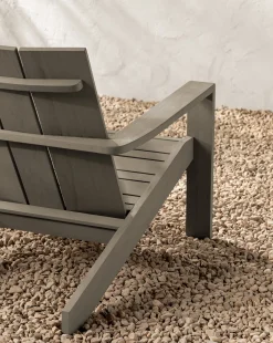 Triby Gray Teak Outdoor Lounge Chair|Makerspalm Sale