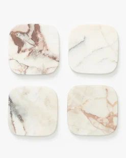 Verona Matte Marble Coasters (Set of 4)|Zodax Online