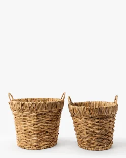 Water Hyacinth Baskets with Handles (Set of 2)|Creative Co-op Best