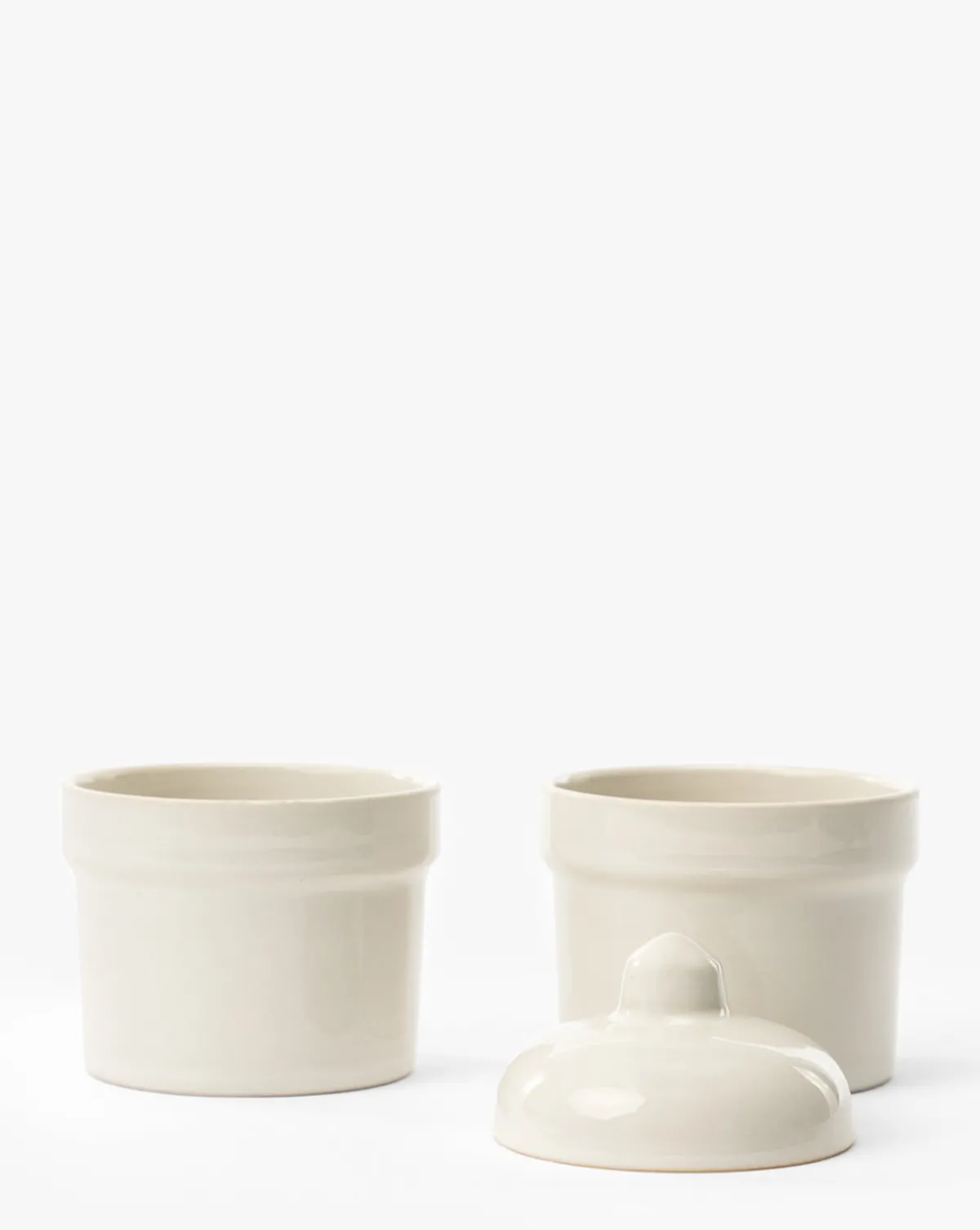 White Stackable Pinch Pots (Set of 2)|Creative Co-op Best