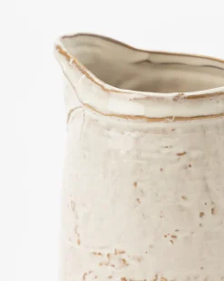 White Stoneware Pitcher|Creative Co-op Sale