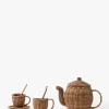 Woven Rattan Play Tea Set (Set of 7)|Creative Co-op Online