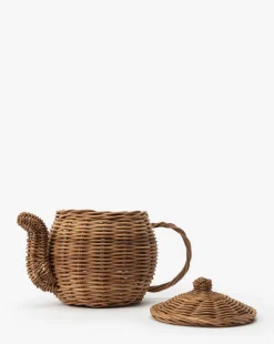 Woven Rattan Play Tea Set (Set of 7)|Creative Co-op Online